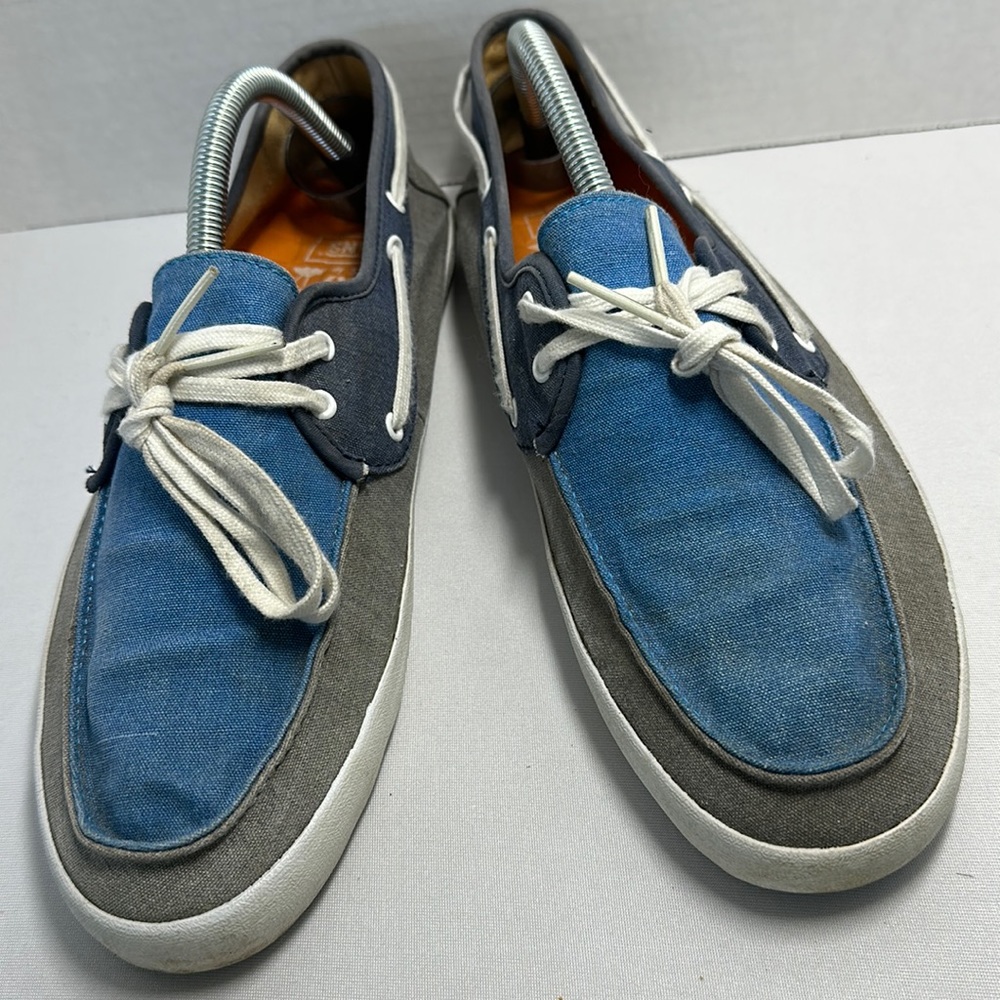 Vans Surf Chauffeur Washed Tri Tone Boat Shoes in Blue Gray